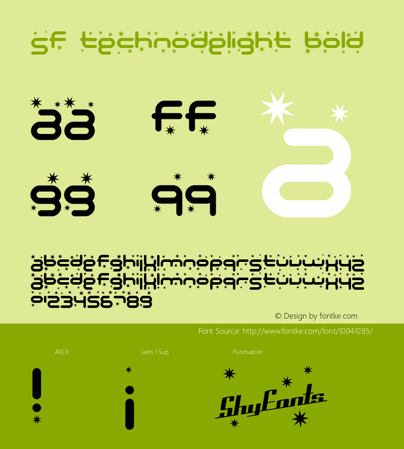 SF Technodelight Bold 1.0图片样张