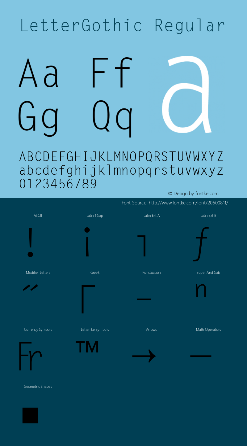 LetterGothic Converted from c:\win31\system\LG______.TF1 by ALLTYPE图片样张