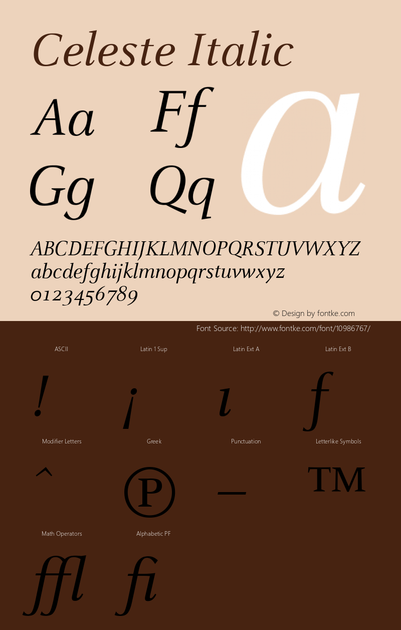 Celeste Italic Version 001.000图片样张