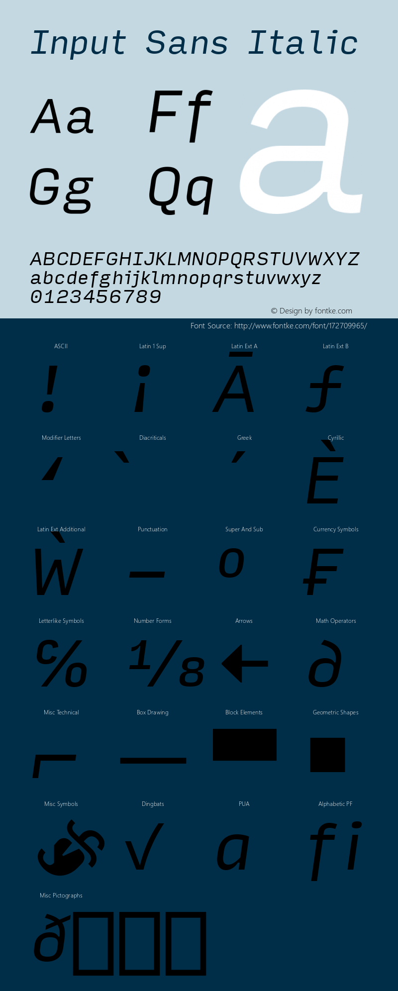 InputSans Italic Version 0.000;PS 0.0;hotconv 1.0.72;makeotf.lib2.5.5900图片样张