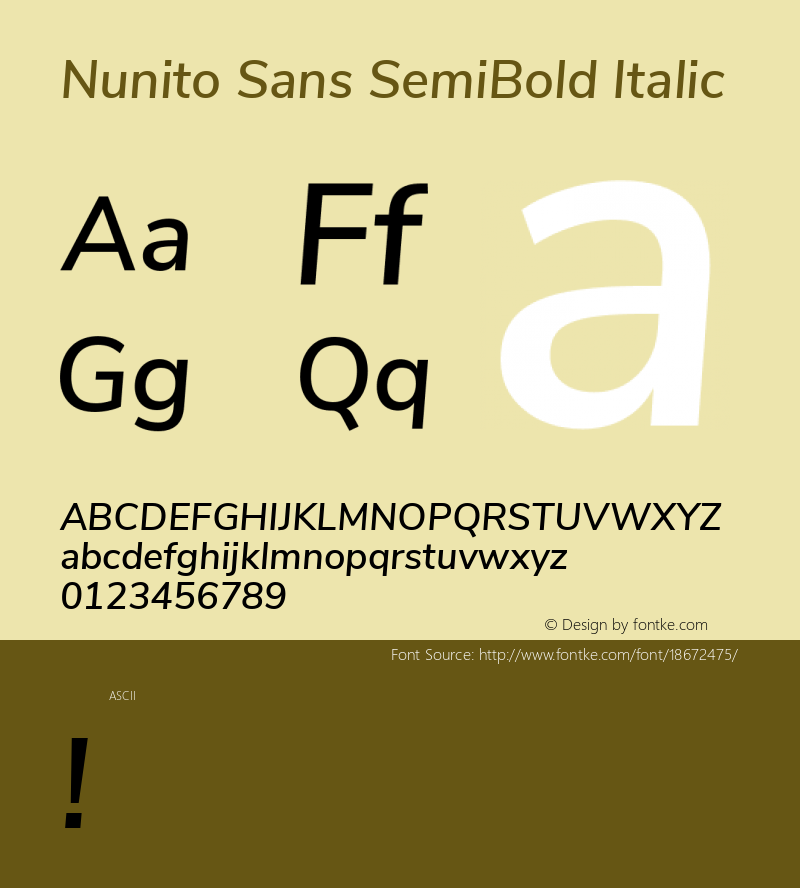 Nunito Sans SemiBold Italic Version 2.000; ttfautohint (v1.4.1)图片样张