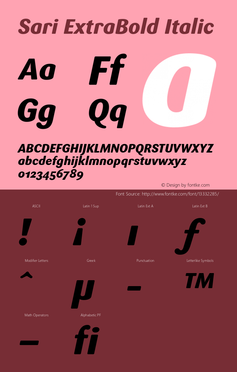 Sari ExtraBold Italic 001.000图片样张