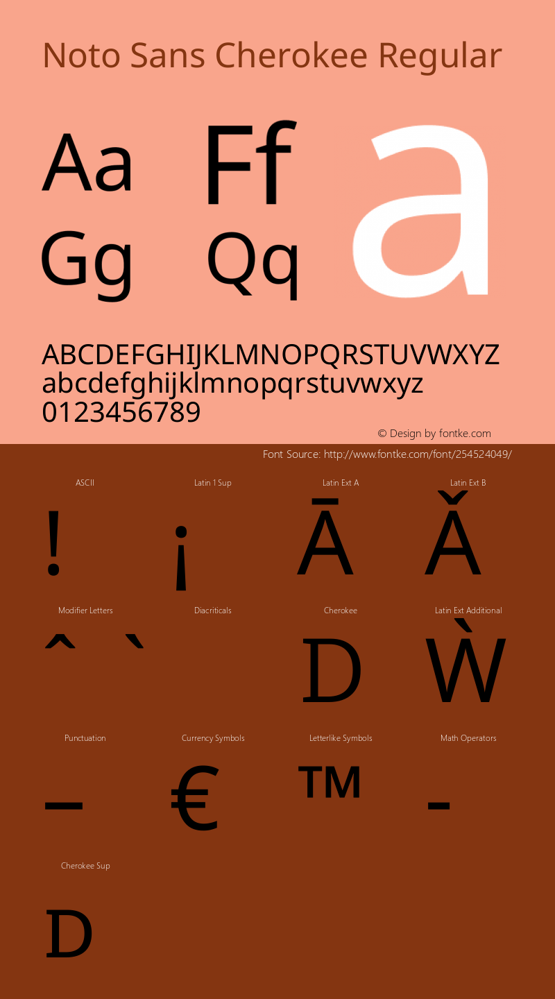 Noto Sans Cherokee Regular Version 2.001图片样张