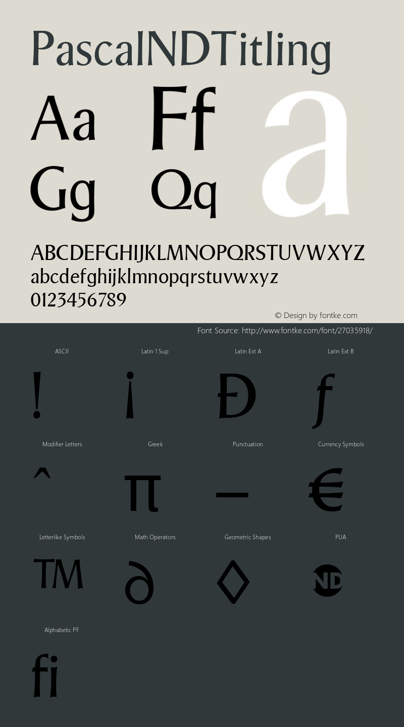 ☞Pascal ND Titling Version 1.10;com.myfonts.easy.neufville.pascal-nd.titling.wfkit2.version.2XS6图片样张