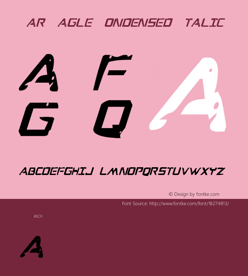 War Eagle Condensed Italic Version 001.000图片样张