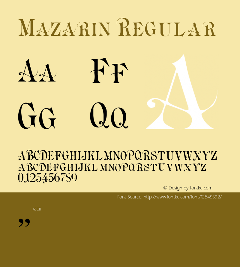 Mazarin Regular Version 001.000图片样张