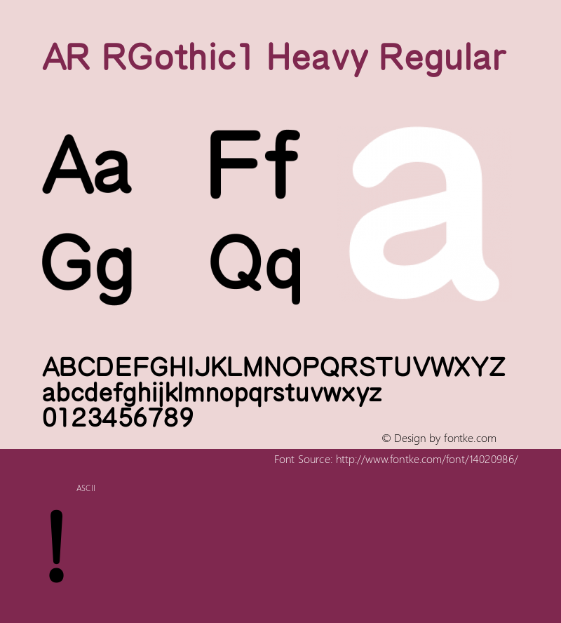 AR RGothic1 Heavy Regular Version 2.10图片样张