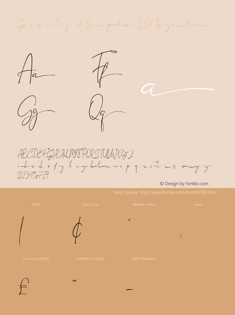 Gravity 6 Sample SS2 Version 1.00;July 13, 2018;FontCreator 11.5.0.2427 64-bit图片样张