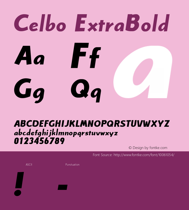 Celbo ExtraBold Macromedia Fontographer 4.1J 00.10.17图片样张
