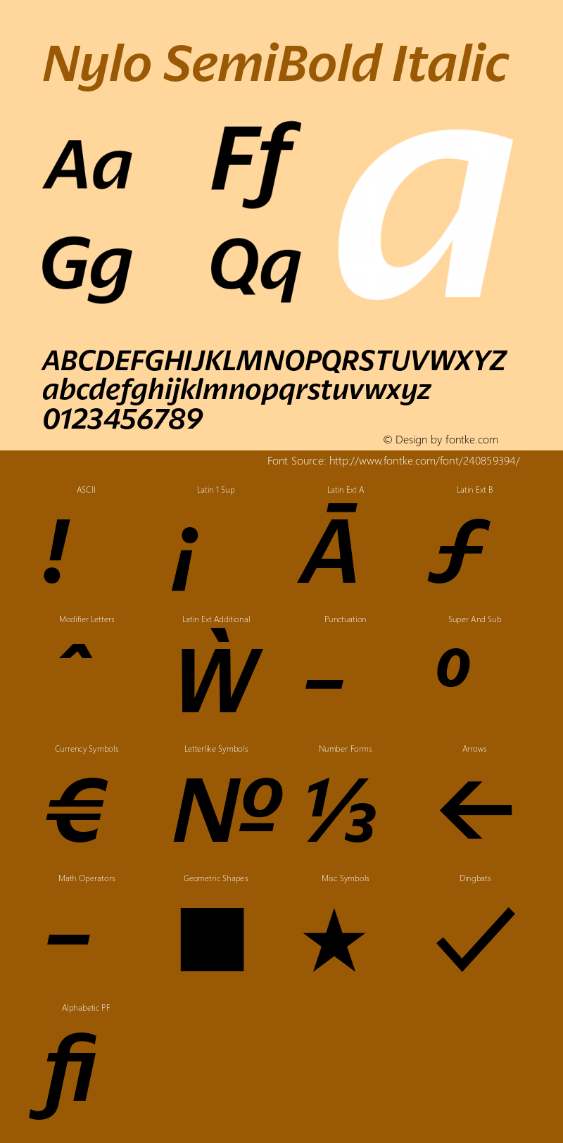 Nylo SemiBold Italic Version 1.000图片样张