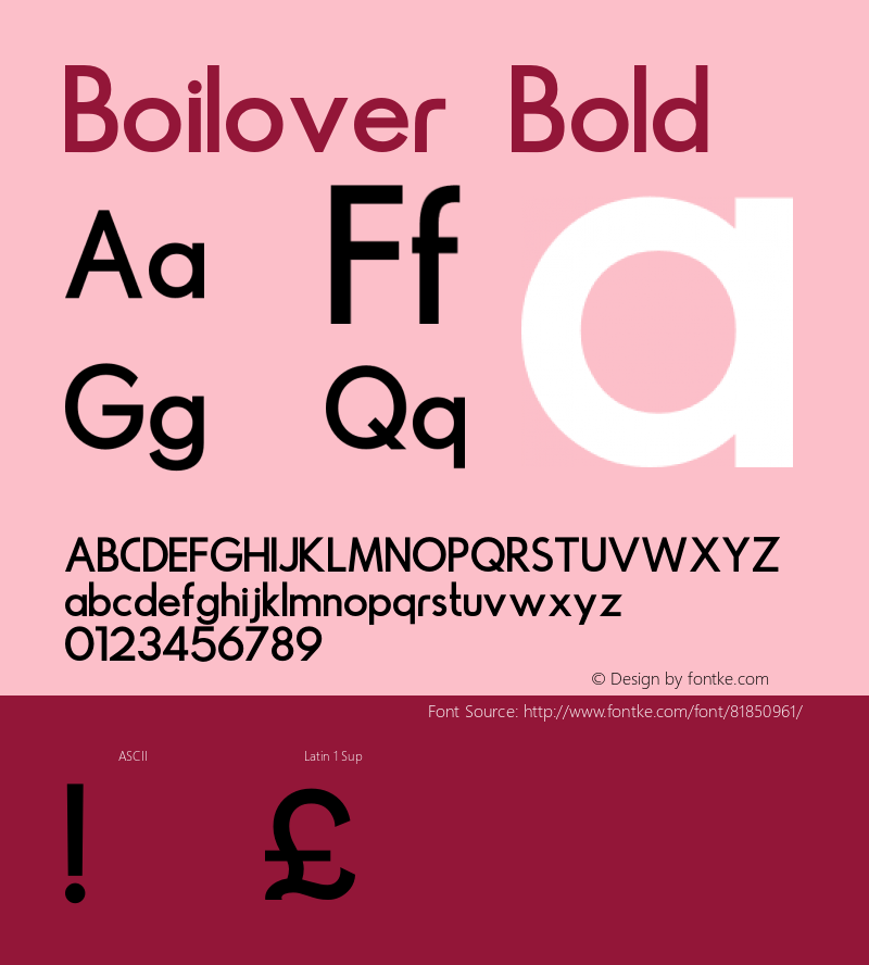 Boilover Bold Version 1.000; ttfautohint (v1.8.3.10-c5d8)图片样张