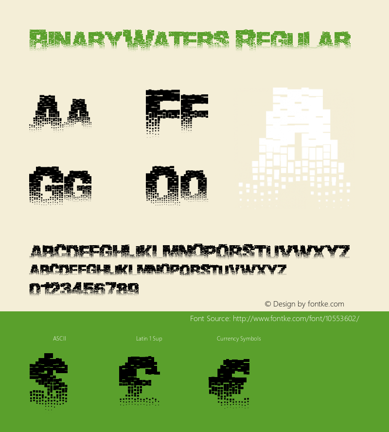 BinaryWaters Regular Version 1.00 April 23, 2014, initial release图片样张