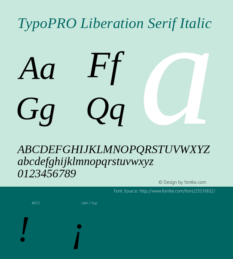 TypoPRO Liberation Serif Italic Version 2.00.1图片样张