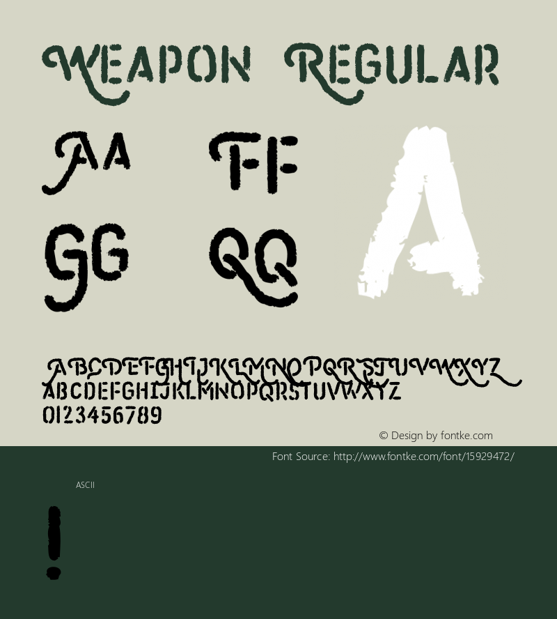 Weapon Regular Version 1.000;PS 001.000;hotconv 1.0.70;makeotf.lib2.5.58329 DEVELOPMENT图片样张