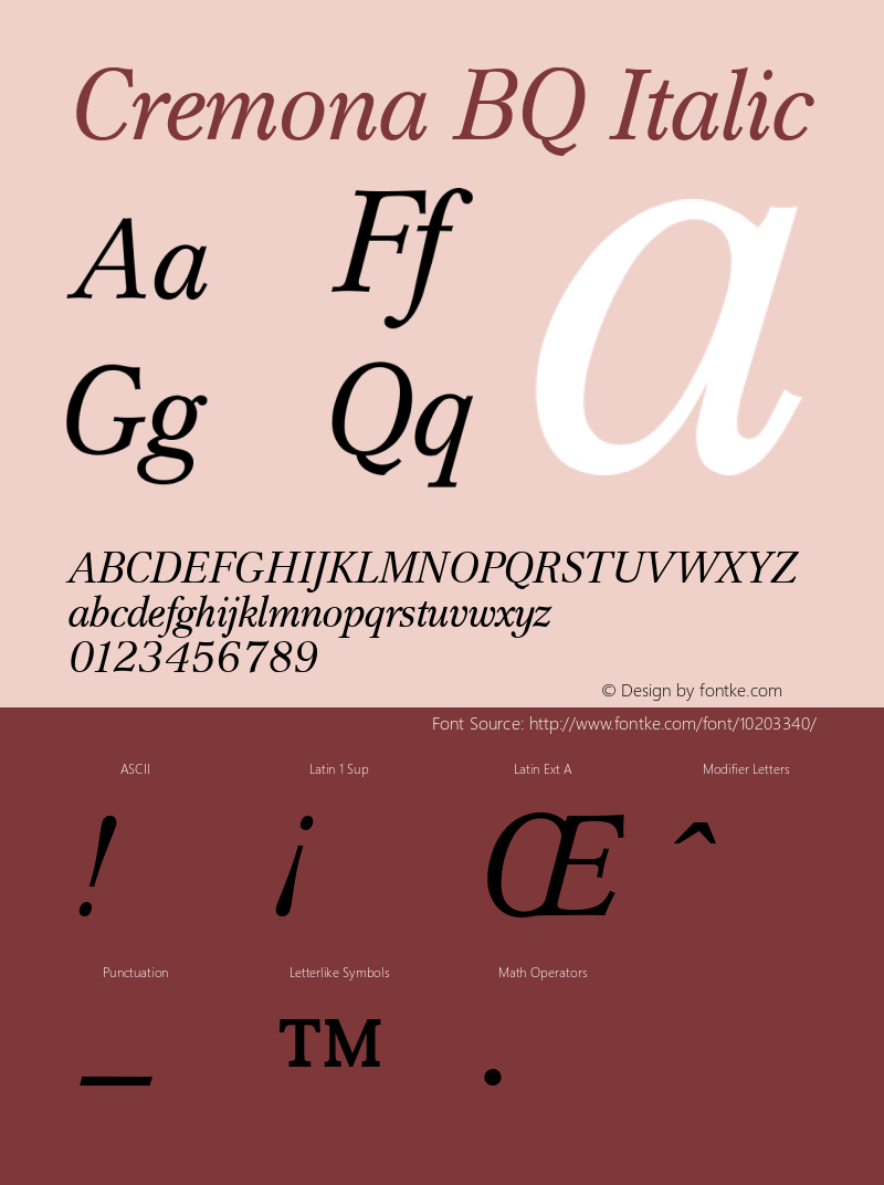 Cremona BQ Italic Version 001.000图片样张