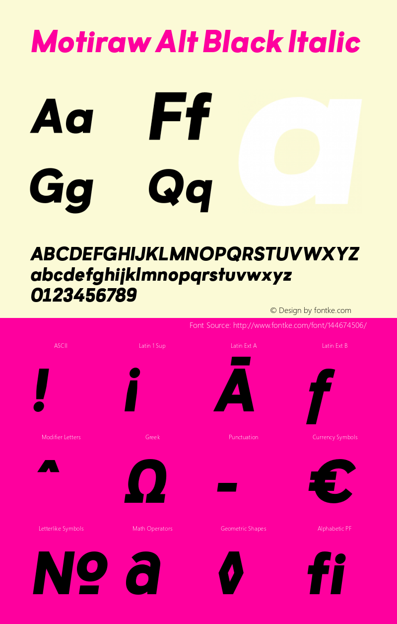 MotirawAlt-BlackItalic Version 1.000 | wf-rip DC20190905图片样张