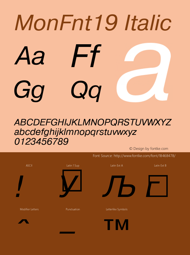 MonFnt19 Italic Version 1.00图片样张