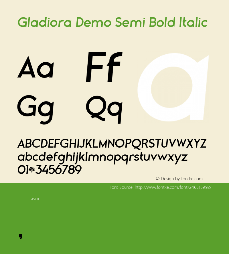 Gladiora Demo Semi Bold Italic Version 1.000图片样张