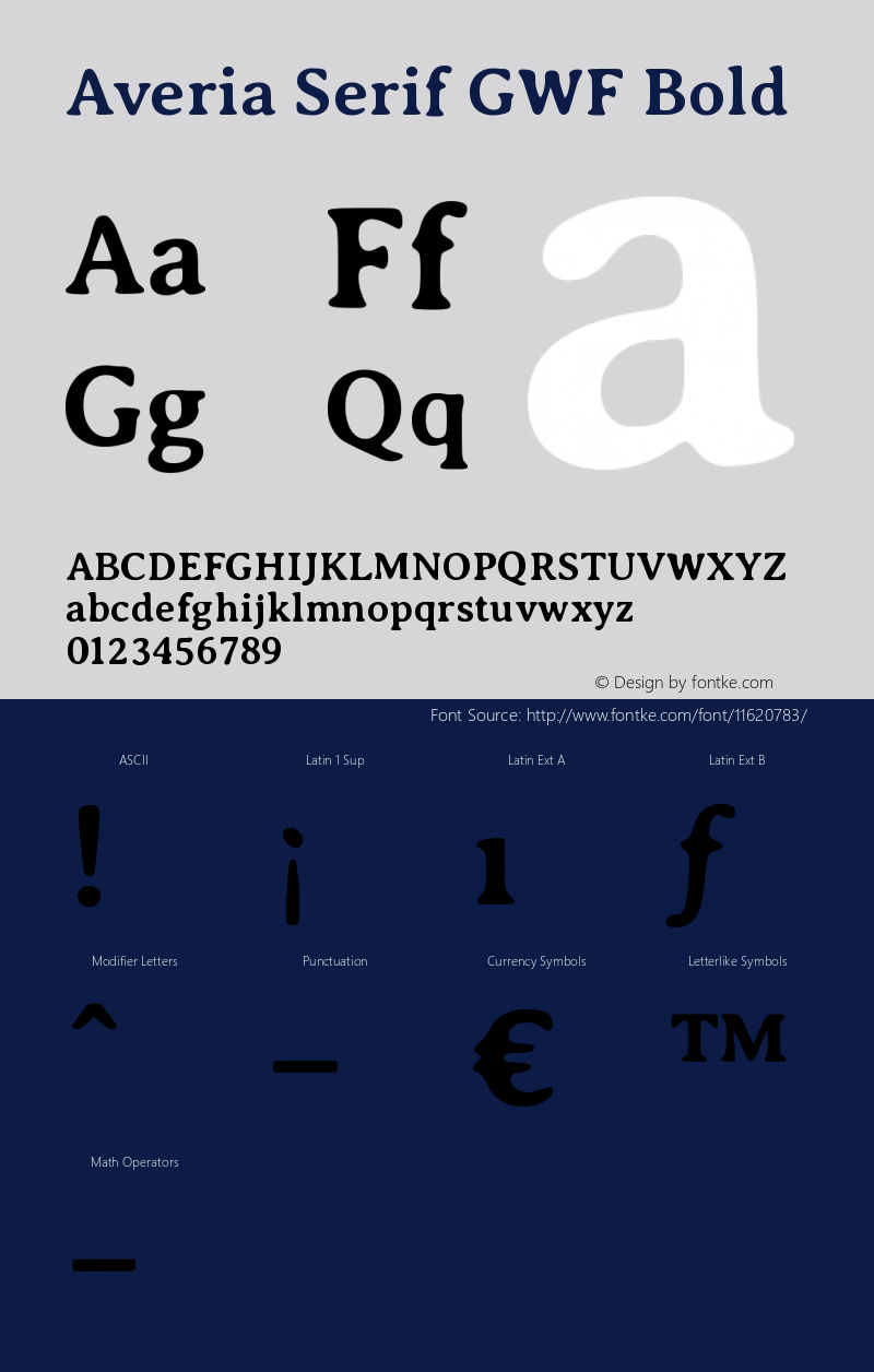 Averia Serif GWF Bold Version 1.0图片样张