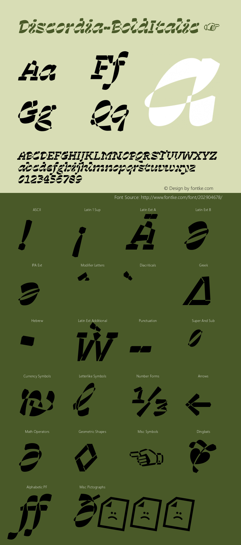 ☞Discordia Bold Italic Discordia;v1.0;Distributor;com.myfonts.easy.naipe-foundry.discordia.bold-italic.wfkit2.version.5Qhs图片样张