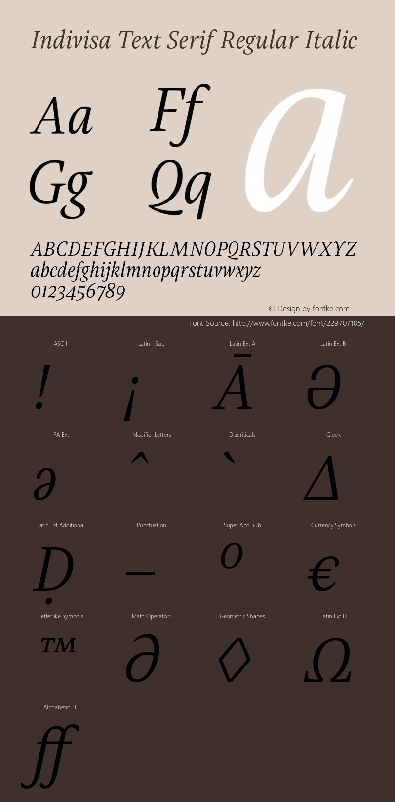 Indivisa Text Serif Regular Italic Version 0.005;PS 0.5;hotconv 1.0.88;makeotf.lib2.5.647800 DEVELOPMENT图片样张