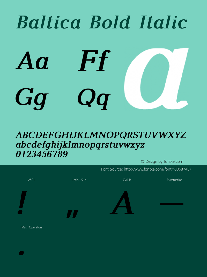 Baltica Bold Italic Converted from t:\BALTICA1.BF1 by ALLTYPE图片样张