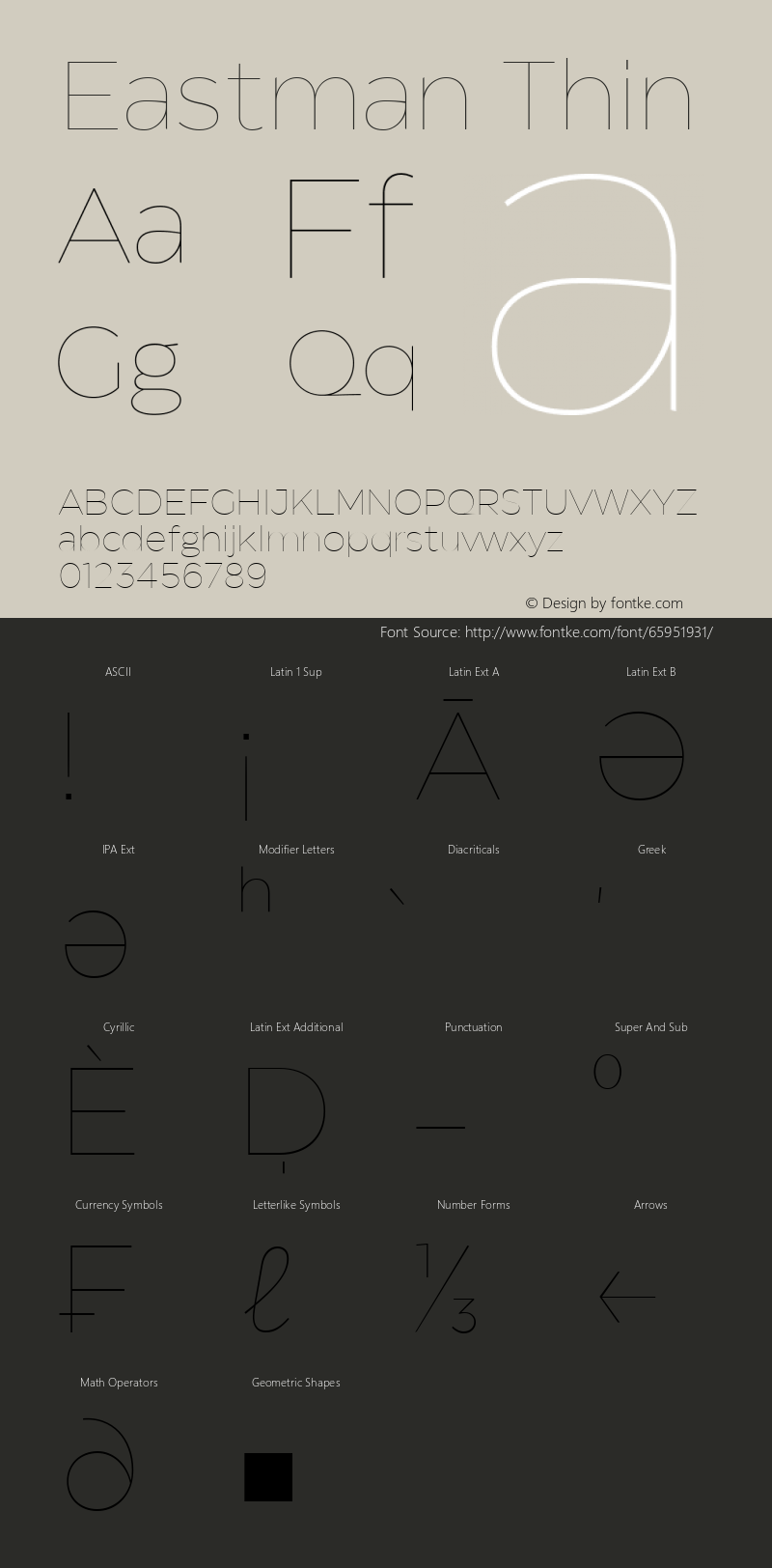 Eastman Thin Version 1.001;hotconv 1.0.109;makeotfexe 2.5.65596图片样张