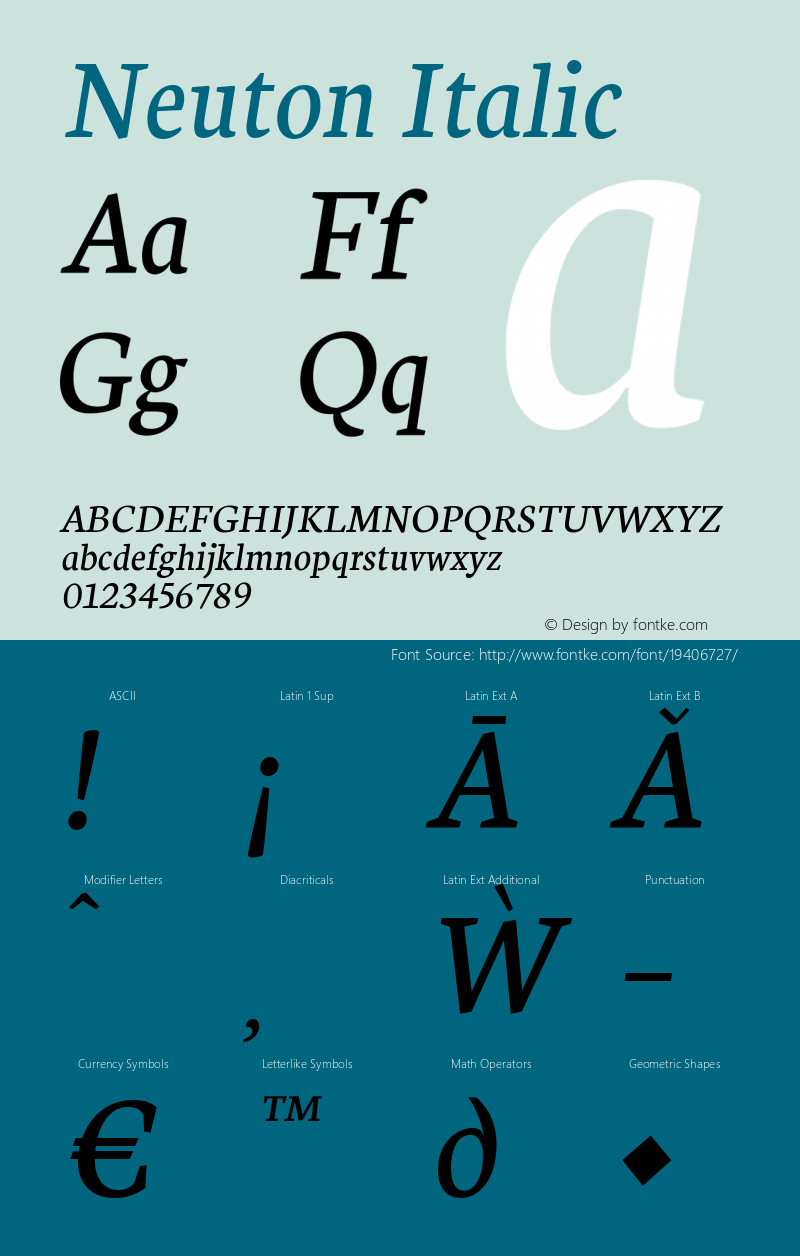 Neuton Italic Version 1.32图片样张