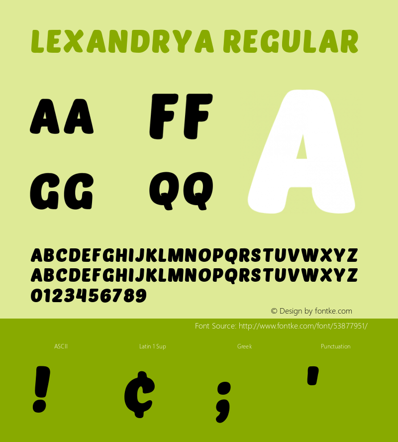 Lexandrya Version 1.00;January 23, 2020;FontCreator 11.5.0.2422 64-bit图片样张