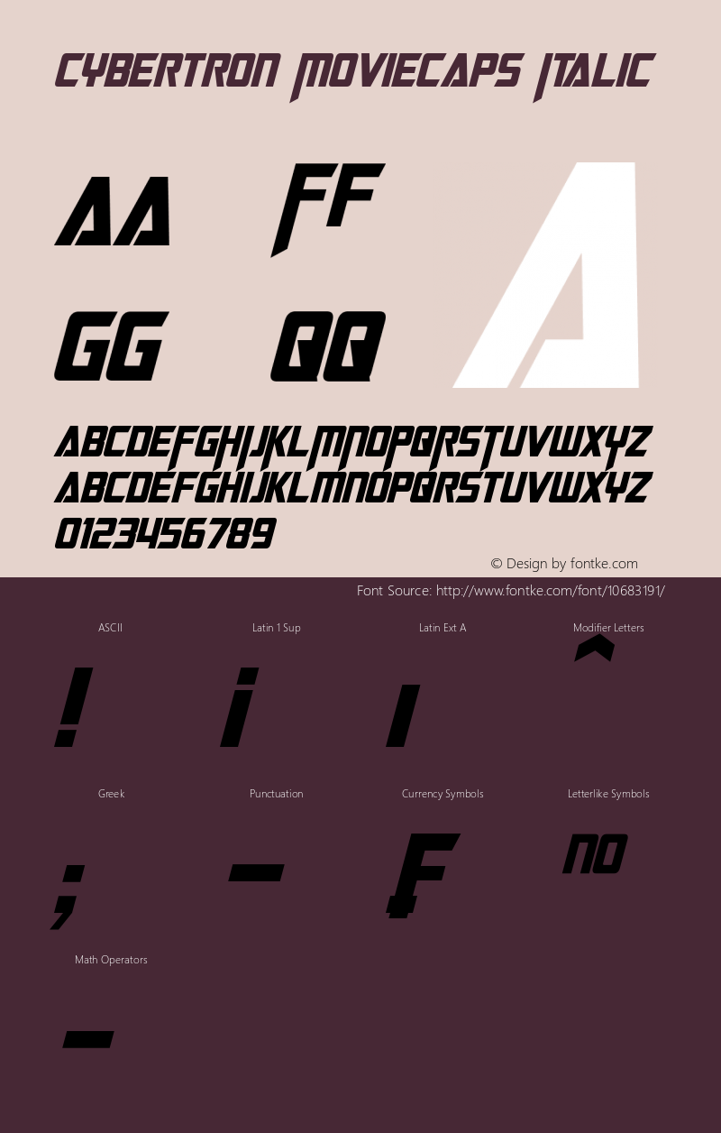 Cybertron Moviecaps Italic Version 10.00 April 2, 2015图片样张