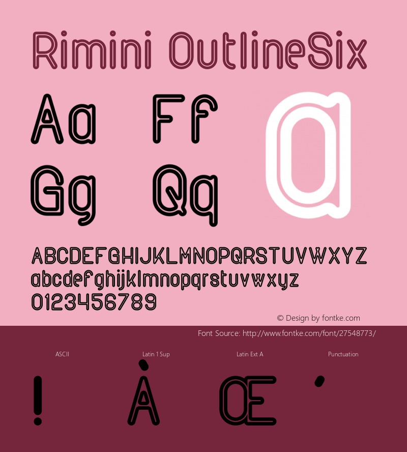 Rimini OutlineSix Version 1.002;Fontself Maker 3.0.0-2图片样张