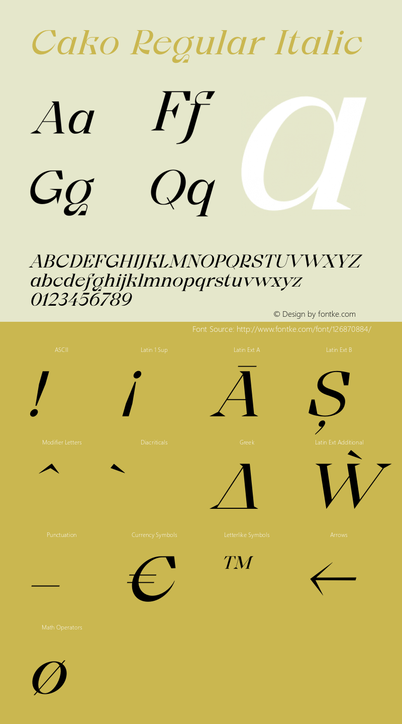 Cako Regular Italic Version 1.000 | B-MOD图片样张