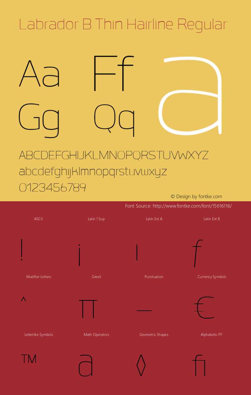 Labrador B Thin Hairline Regular Version 1.000图片样张