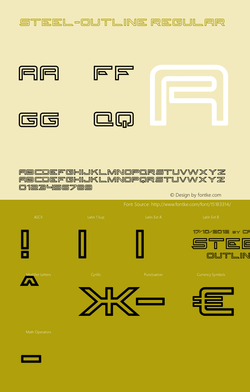 Steel-Outline Regular Version 1.000;com.myfonts.easy.cerri-antonio.steel.outline.wfkit2.version.3Tq2图片样张