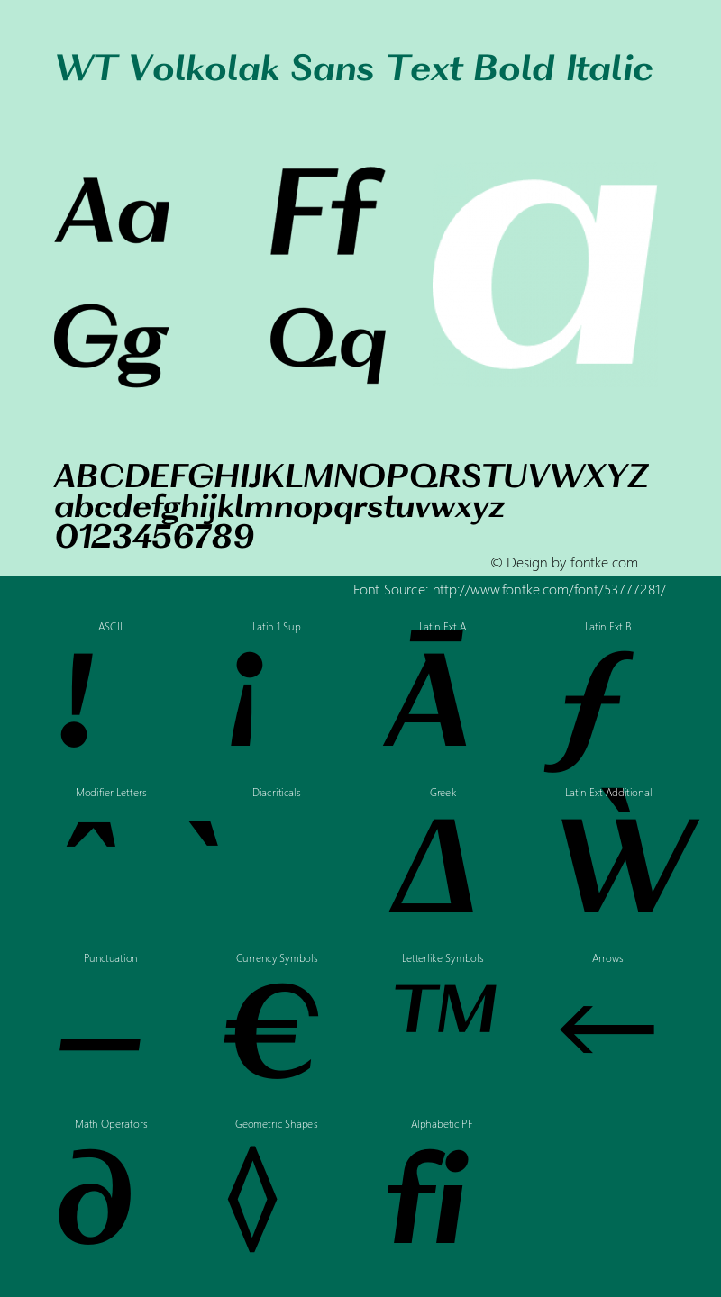 WT Volkolak Sans Text Bold Italic Version 3.000;PS 003.000;hotconv 1.0.88;makeotf.lib2.5.64775图片样张