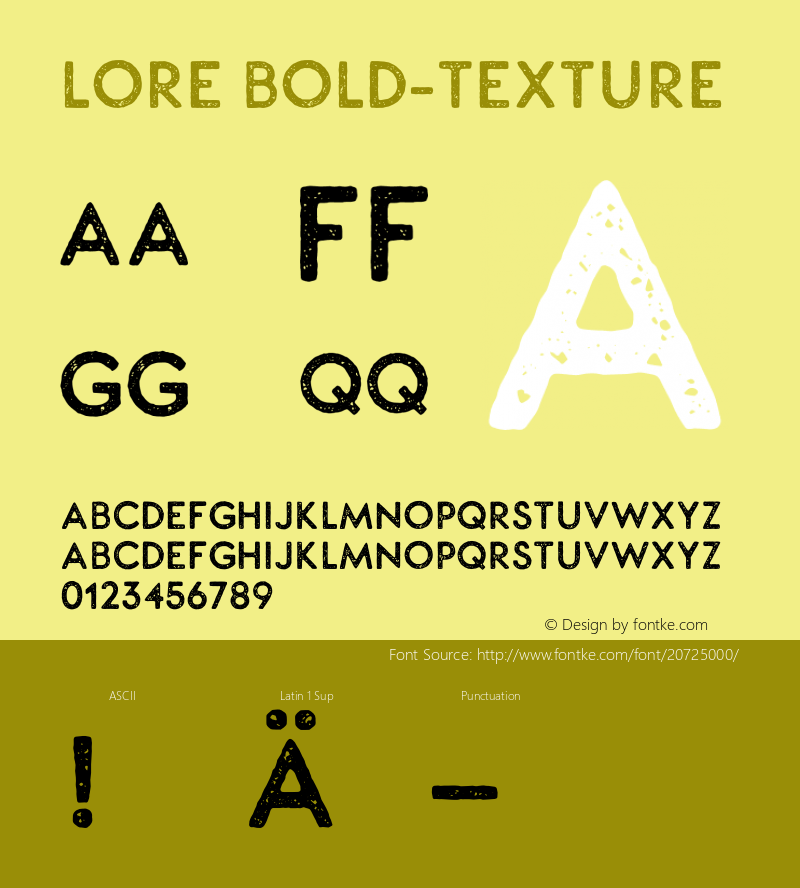 LORE Bold-Texture Version 1.000;PS 001.000;hotconv 1.0.70;makeotf.lib2.5.58329 DEVELOPMENT图片样张