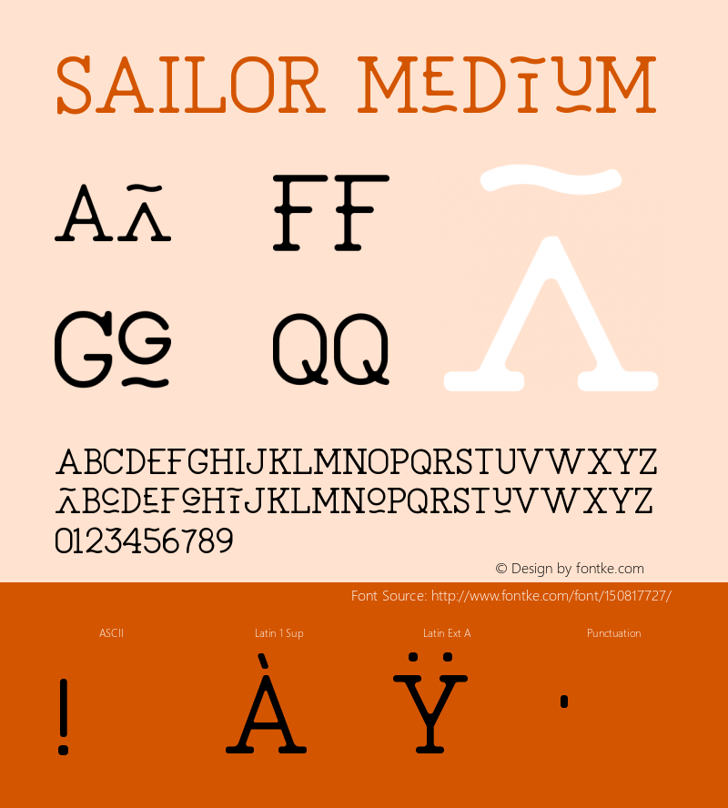 SAILOR Medium Version 1.002;Fontself Maker 3.0.1图片样张