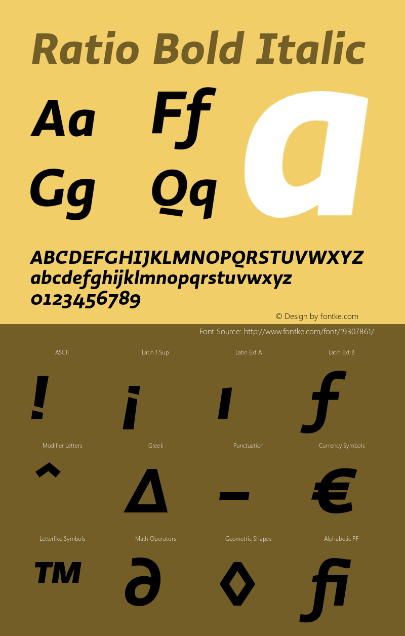 Ratio-BoldItalic 1.001图片样张