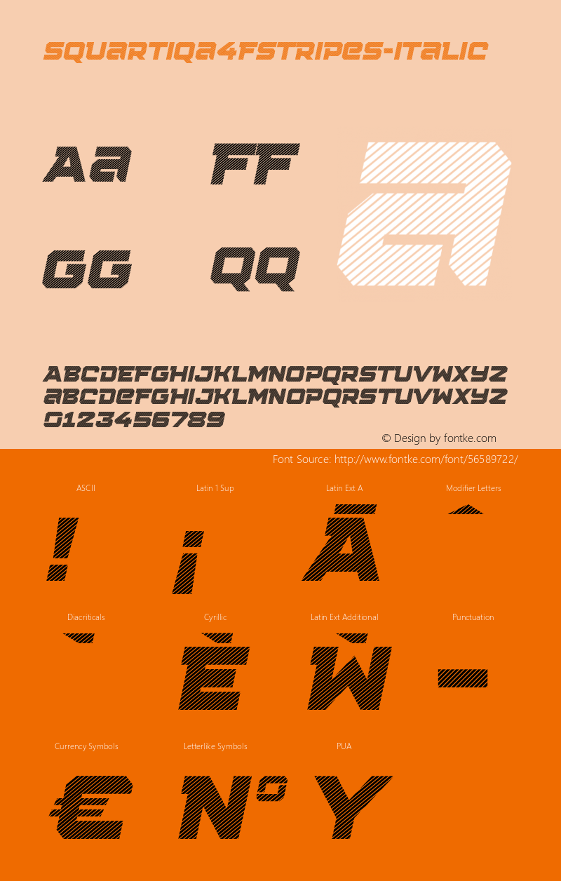 ☞Squartiqa 4F Stripes Italic 1.0;com.myfonts.4thfebruary.squartiqa-4f.stripes-italic.wfkit2.3CmQ图片样张