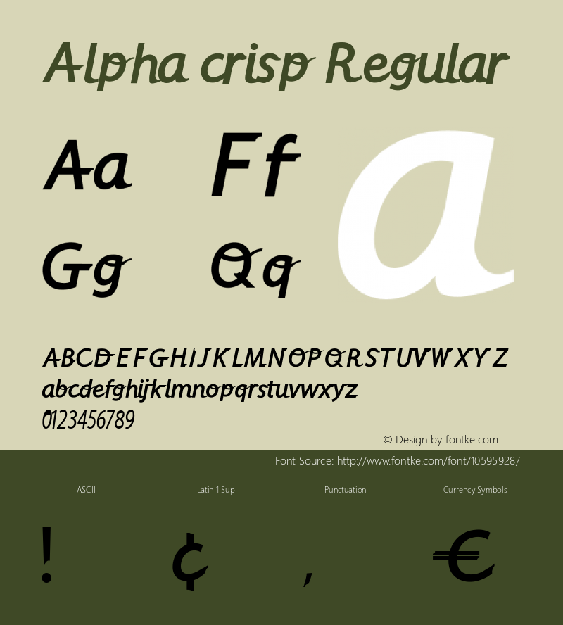 Alpha crisp Regular Version 1.0图片样张