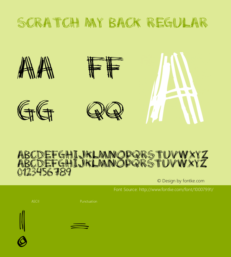 Scratch my back Regular http://hjem.get2net.dk/jfischer/图片样张
