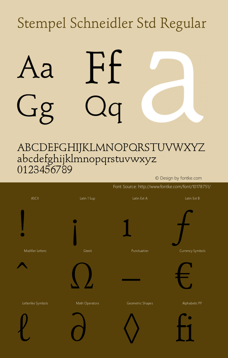 Stempel Schneidler Std Regular OTF 1.029;PS 001.003;Core 1.0.33;makeotf.lib1.4.1585图片样张