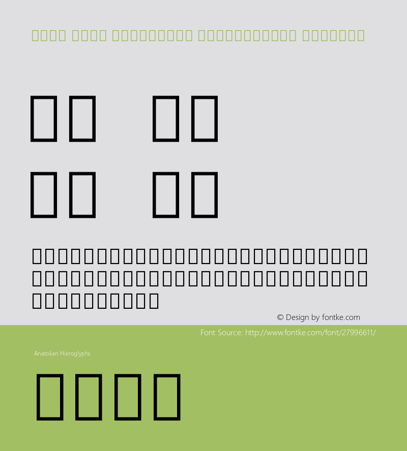 Noto Sans Anatolian Hieroglyphs Regular Version 2.000;GOOG;noto-source:20181019:f8f3770图片样张