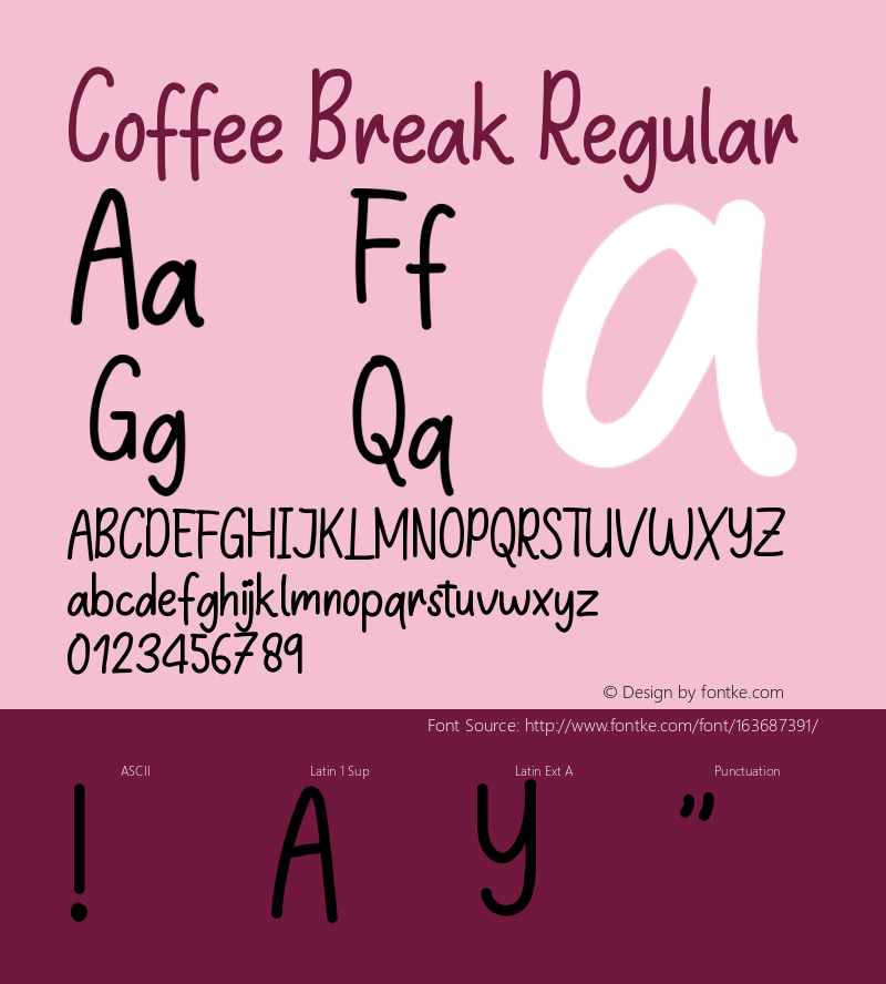 Coffee Break Version 1.002;Fontself Maker 3.5.4图片样张