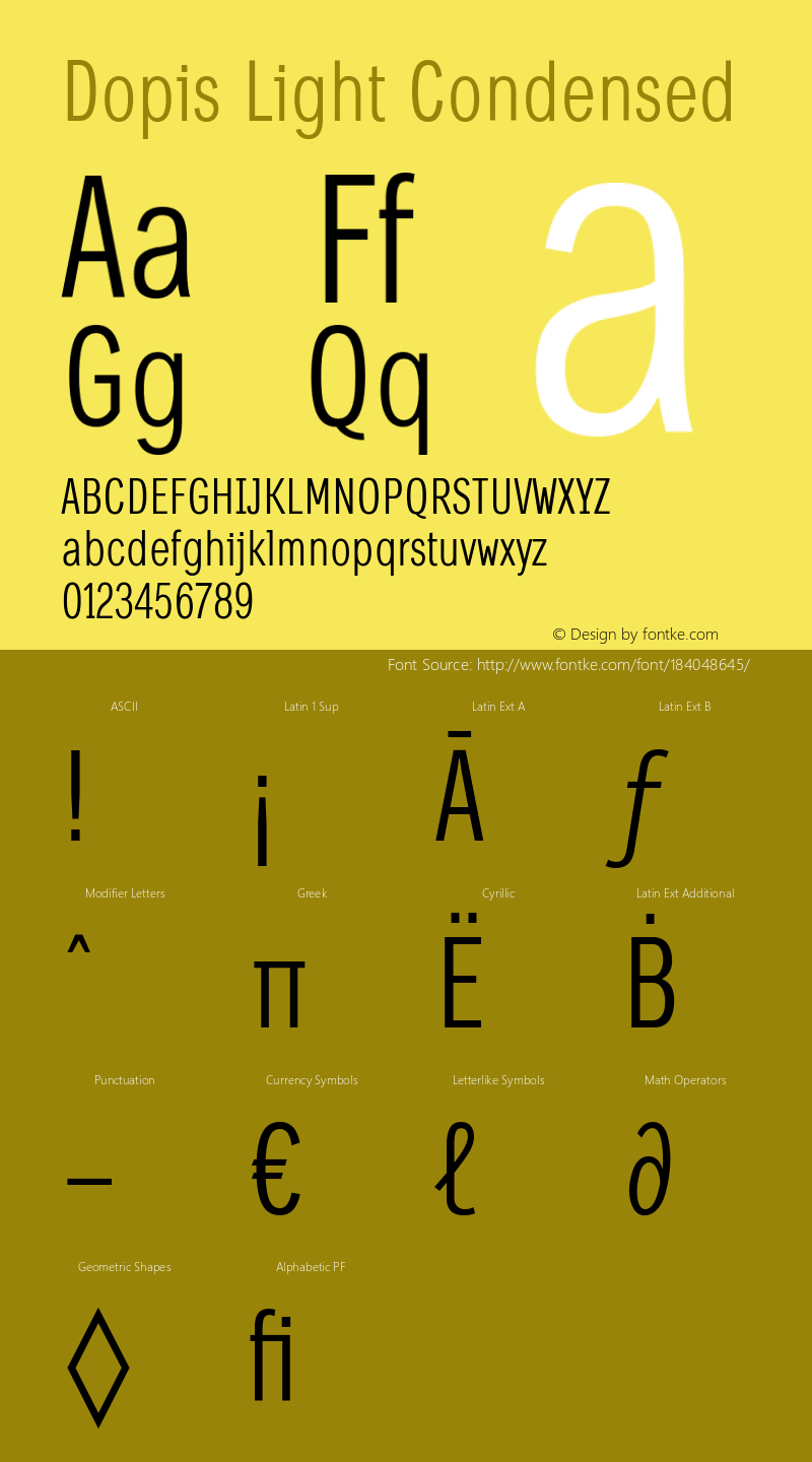 Dopis-LightCondensed Version 1.000;com.myfonts.easy.tdf.dopis.condensed-light.wfkit2.version.53v6图片样张