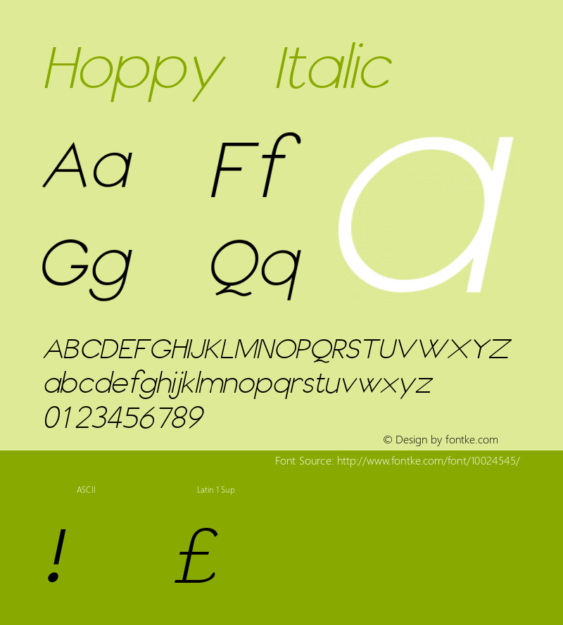 Hoppy Italic Unknown图片样张