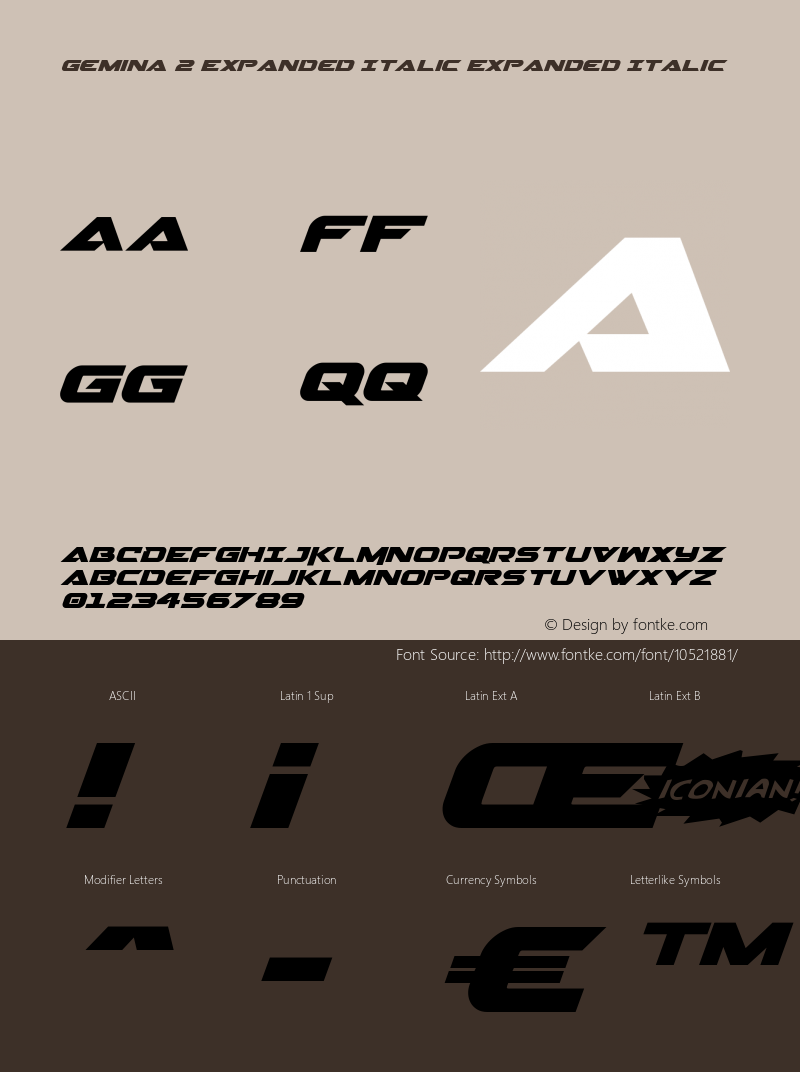 Gemina 2 Expanded Italic Expanded Italic 001.000图片样张