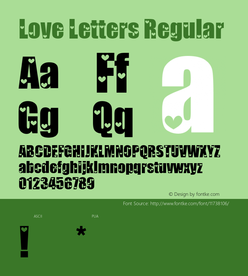 Love Letters Regular 1999; 1.1     www.stimuleyefonts.com.com图片样张