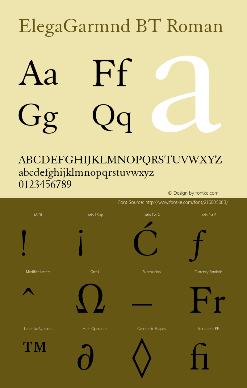 ElegaGarmnd BT Roman Version 1.01 emb4-OT图片样张