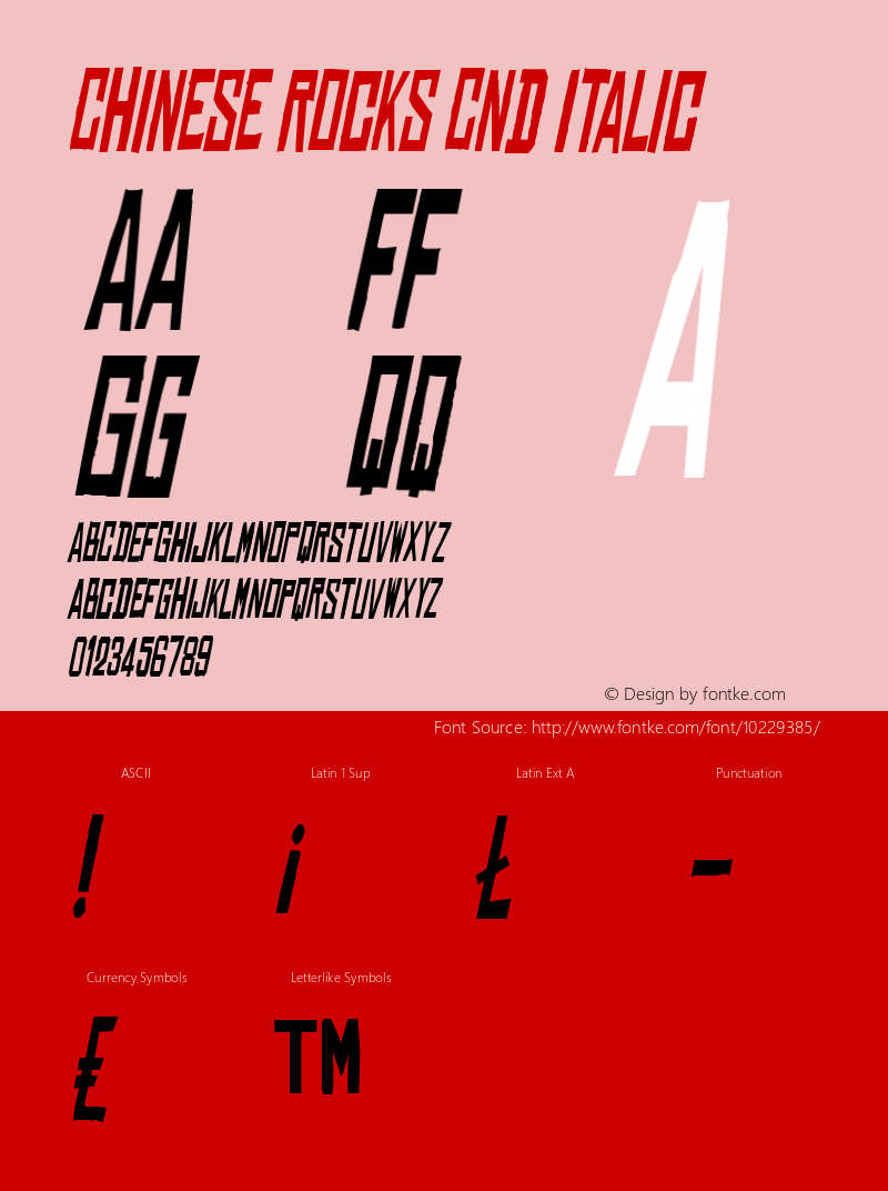 Chinese Rocks Cnd Italic Version 1.00图片样张